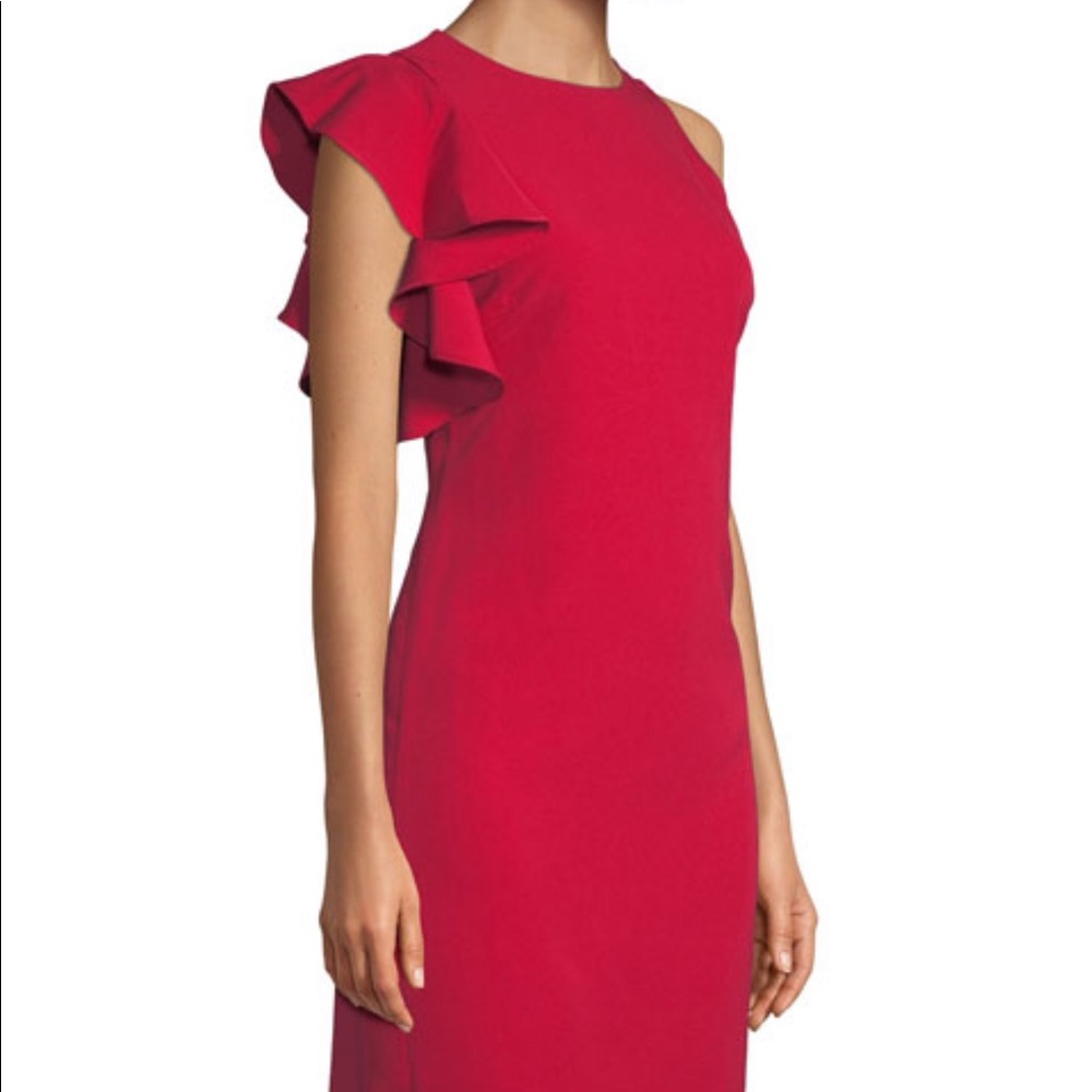 Julia Jordan Red one side Ruffle Dress